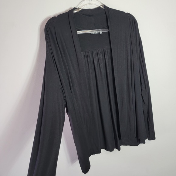 APT 9 Black Jersey Knit Cardigan Sweater Open Front Long Sleeve Plus Size 2X - Picture 3 of 7